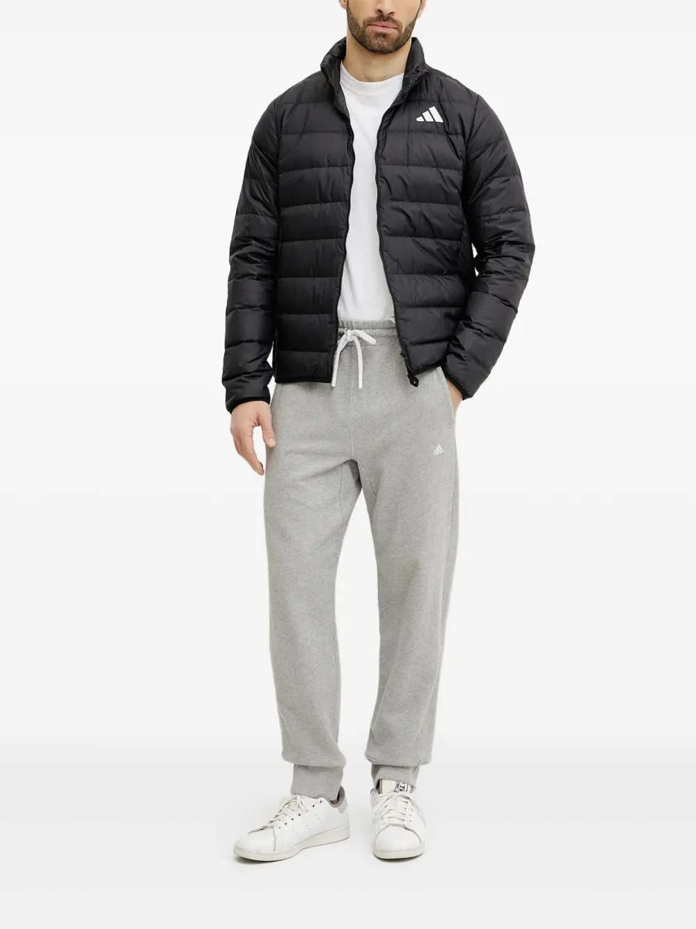 adidas logo-print jacket Zwart
