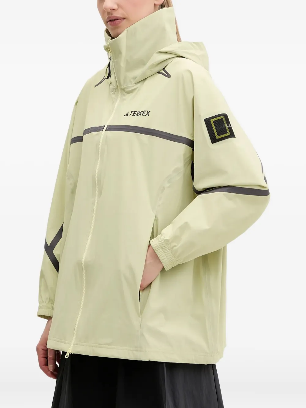 adidas x National Geographic graphic-panel rain jacket | Yellow | Image 1