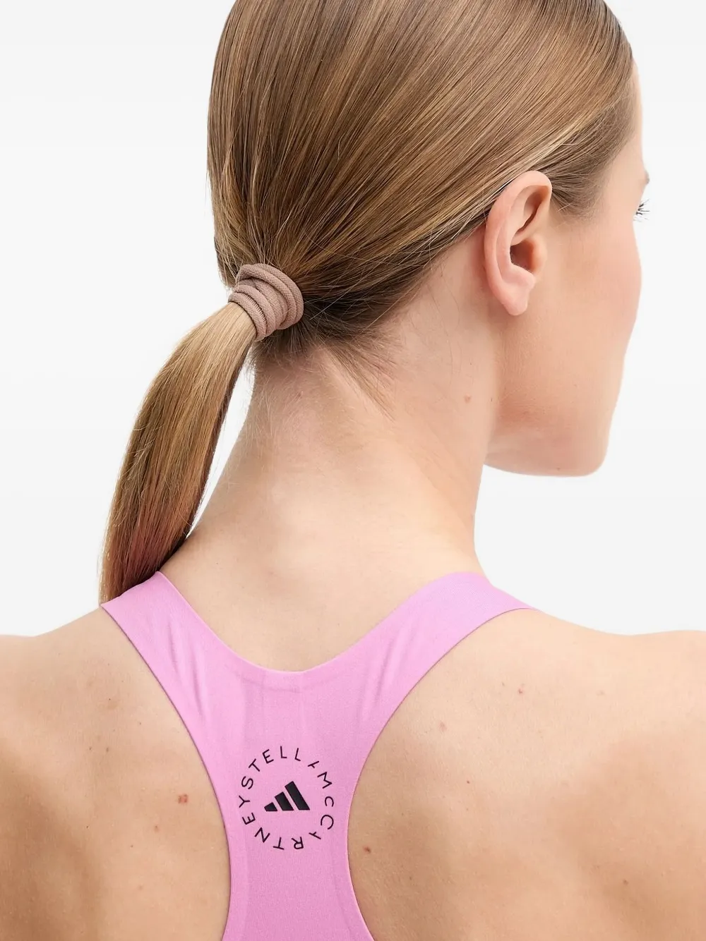 Adidas By Stella Mccartney Zip-front Racer-back Top In Pink