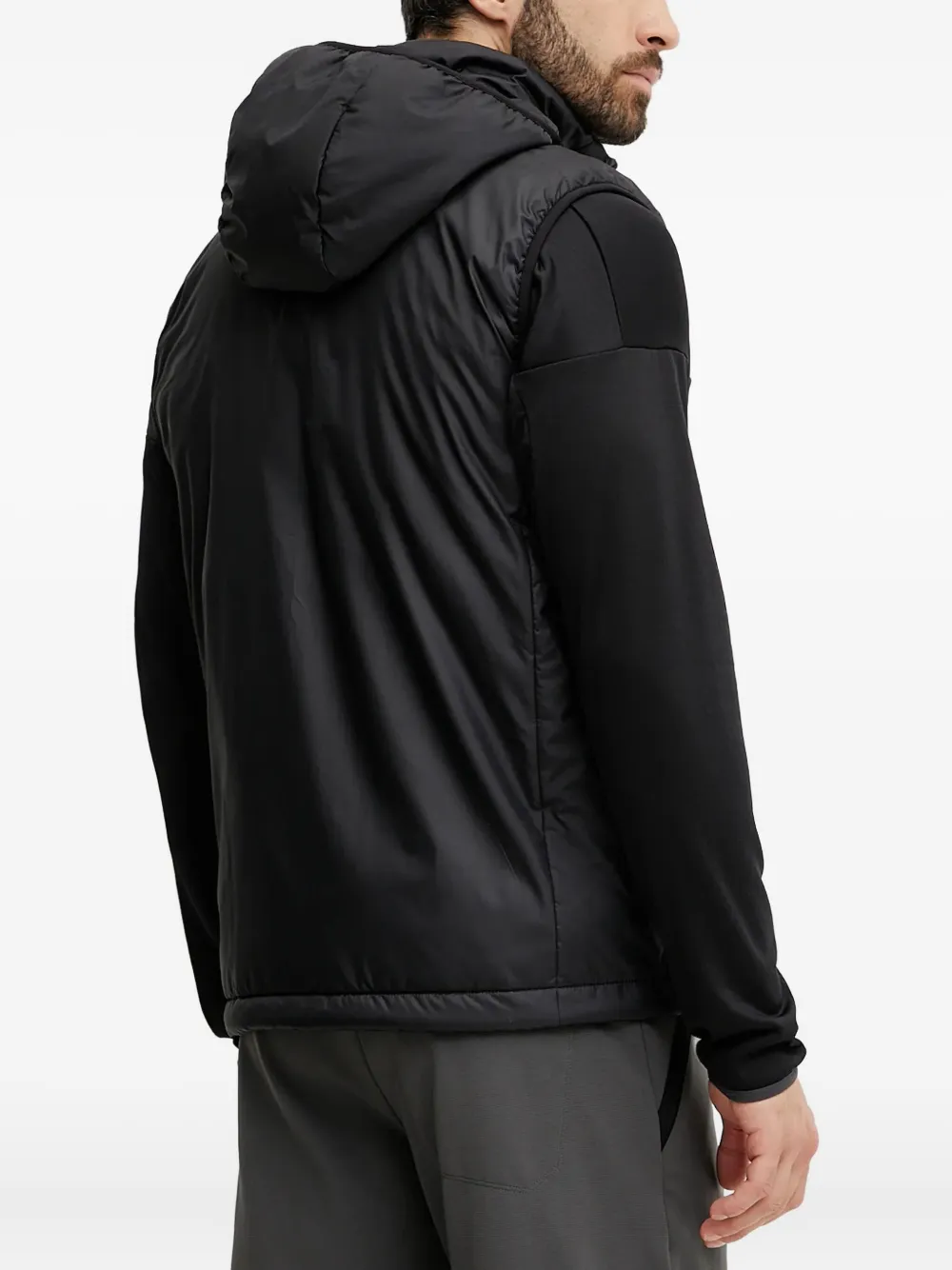 adidas hooded embroidered-logo vest Zwart