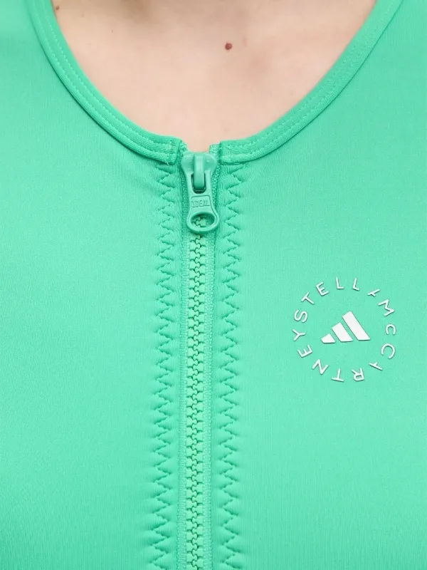 Adidas By Stella McCartney zip-front Cropped Top | Green