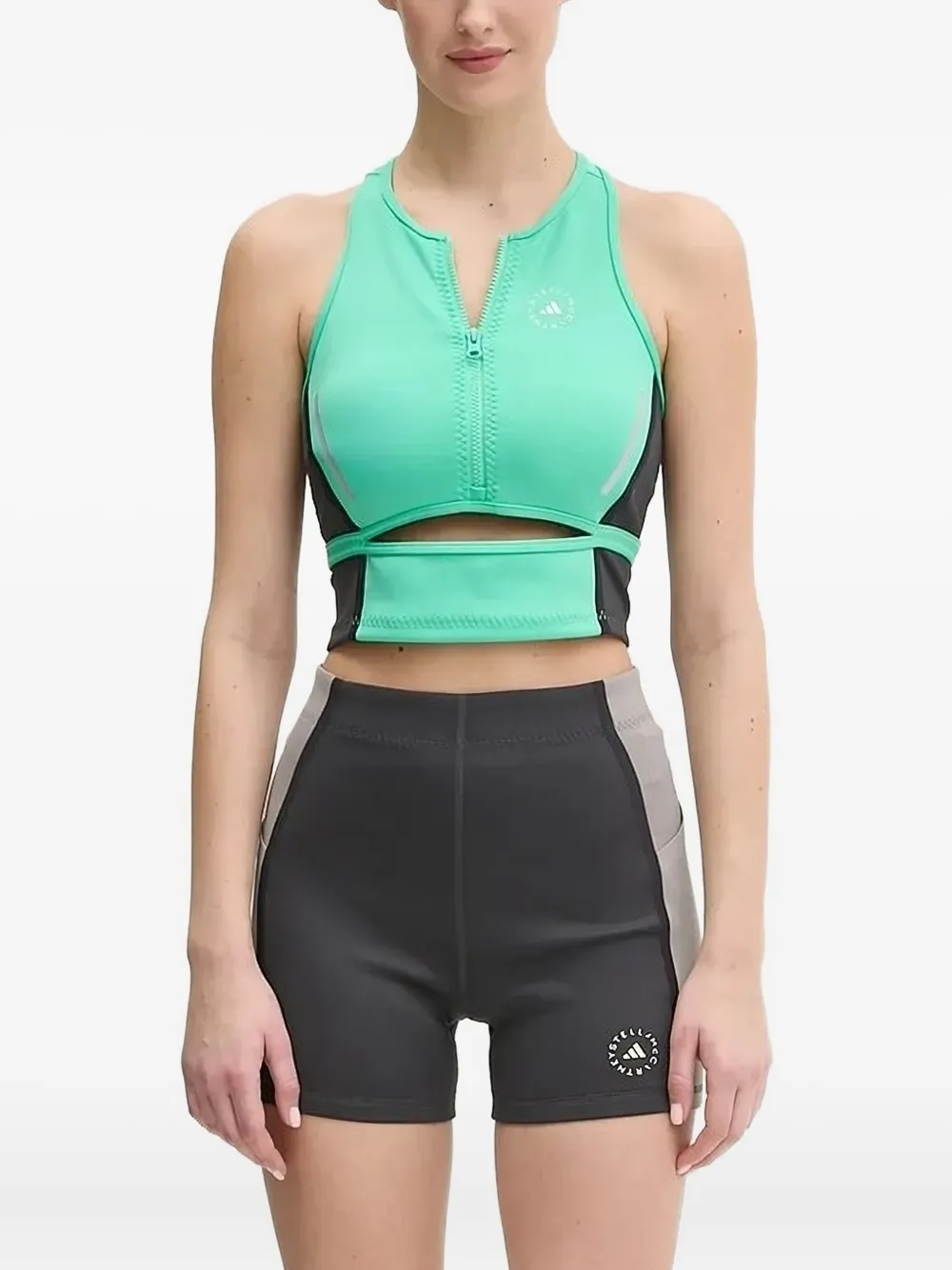 Adidas by Stella McCartney Cropped top met rits Groen