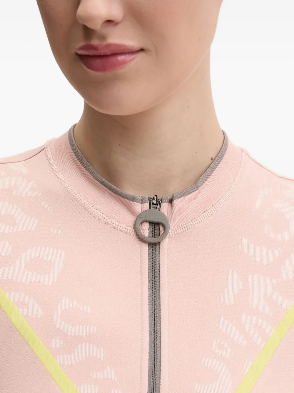adidas by Stella McCartney Truenature Golf leopard-print zip-neck top Roze