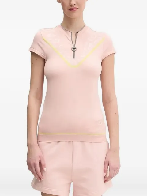 adidas by Stella McCartney Truenature Golf leopard-print zip-neck top