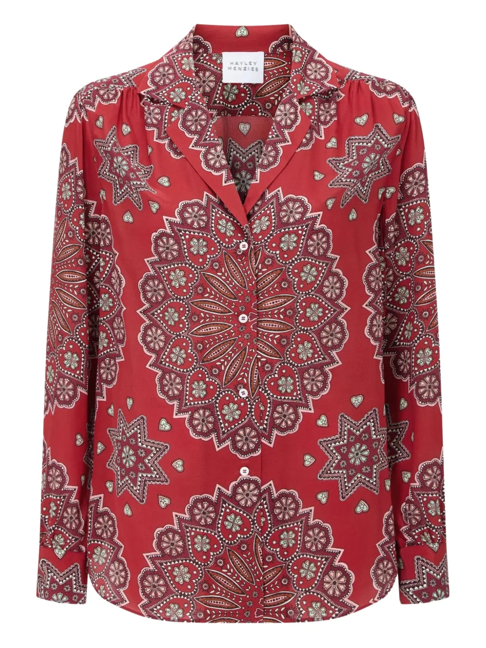 Hayley Menzies camisa con botones y estampado de cachemira | rojo | Image 1