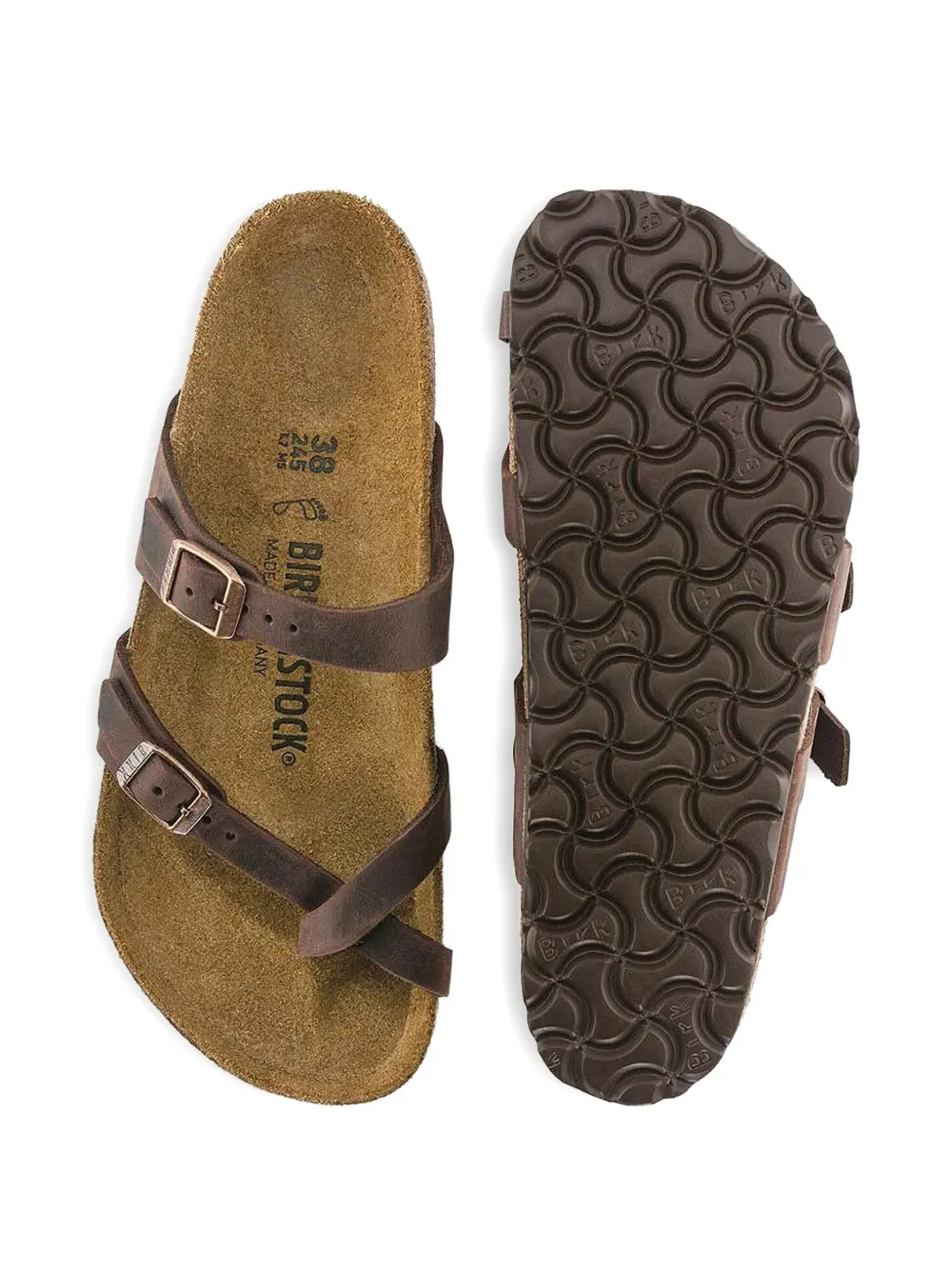 Birkenstock Mayari double buckle slide sandals Brown
