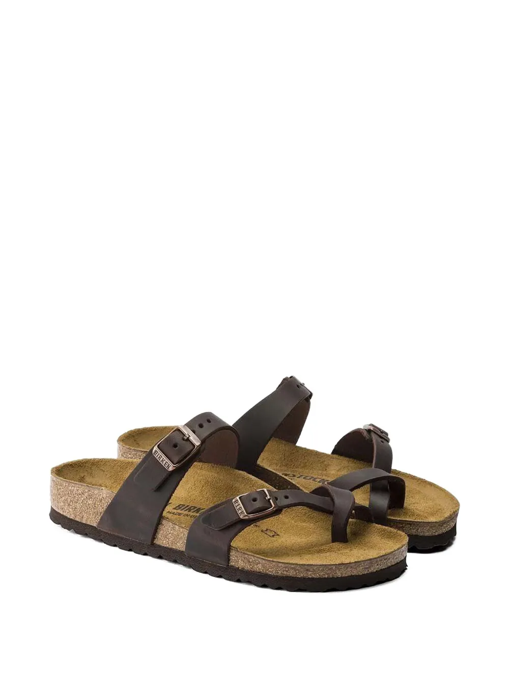 Birkenstock Mayari double buckle slide sandals Brown