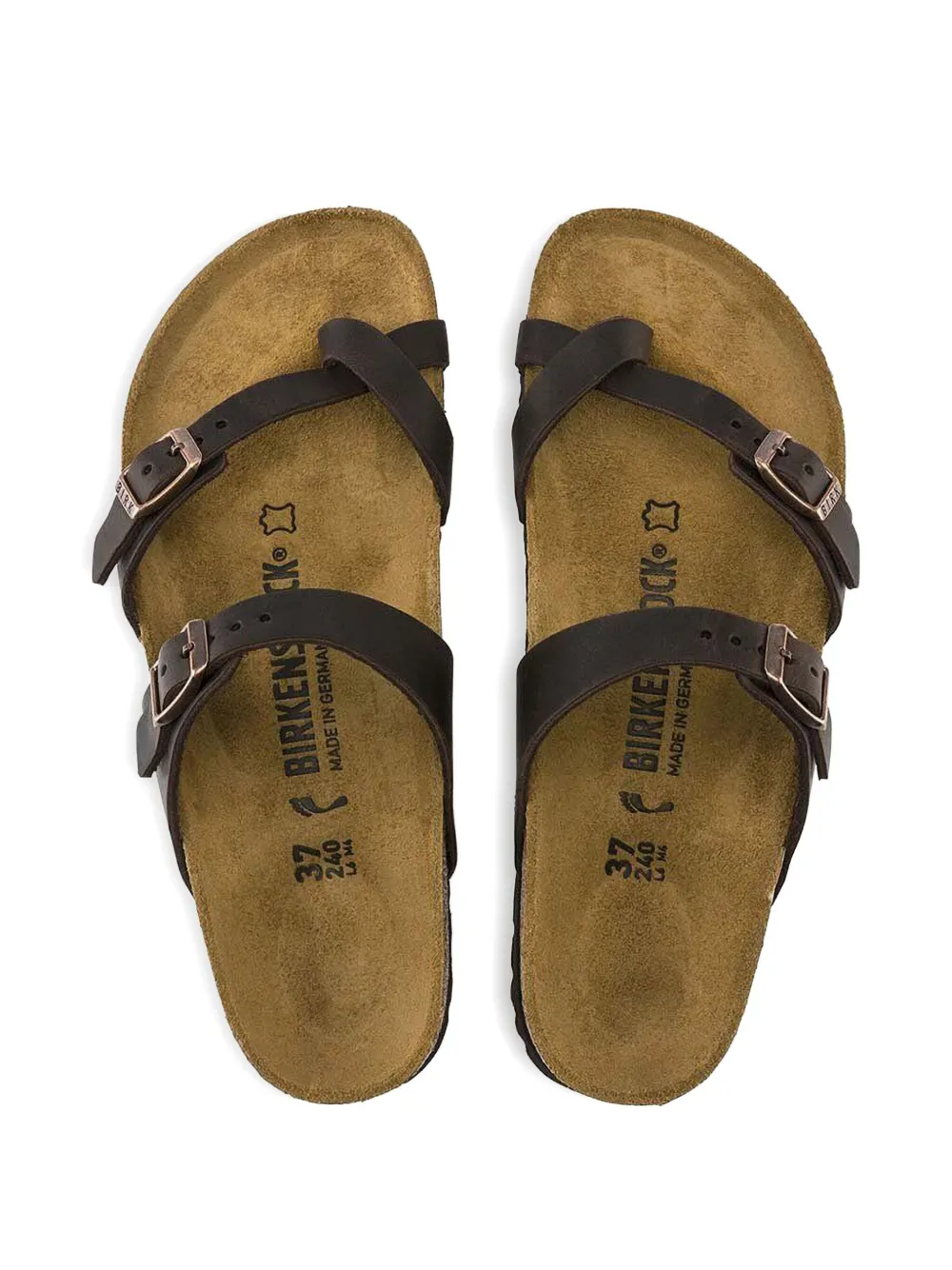 Birkenstock Mayari double buckle slide sandals Brown