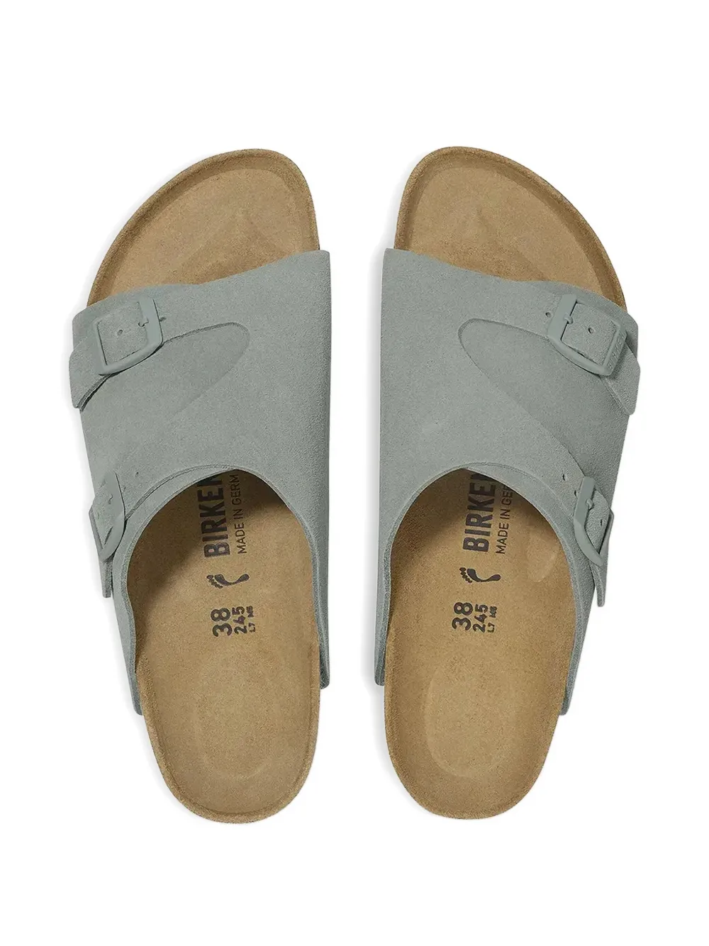 Birkenstock Zürich double-buckle slide sandals Grey