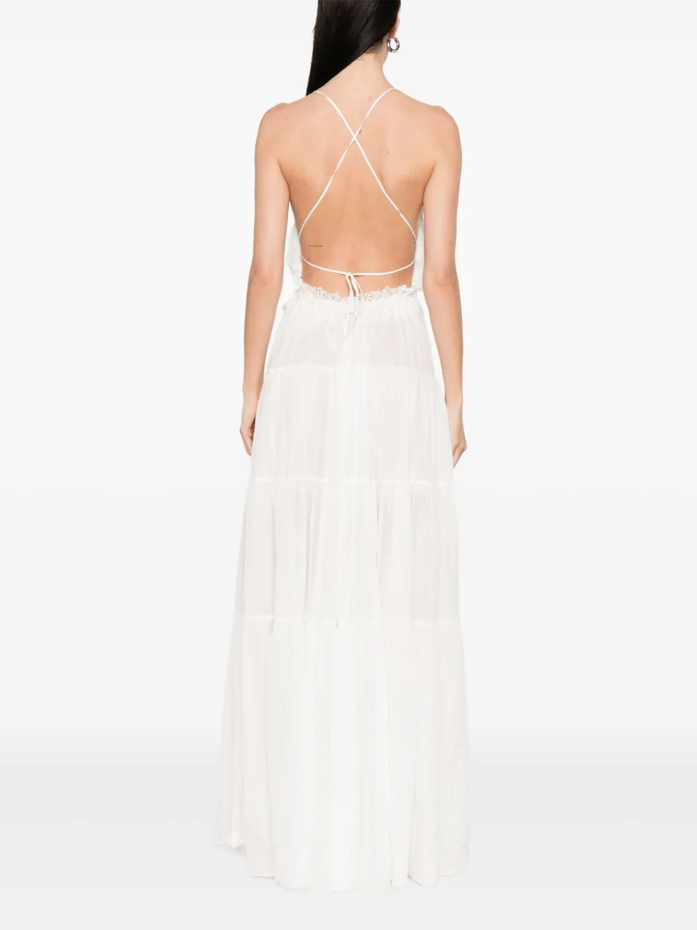 Ermanno Scervino Midi-jurk met kant Wit