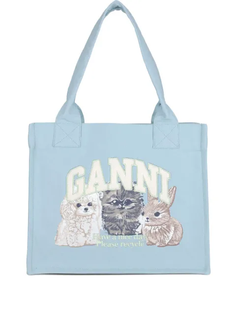 GANNI recylced-cotton tote bag