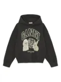 GANNI logo-print hoodie - Black