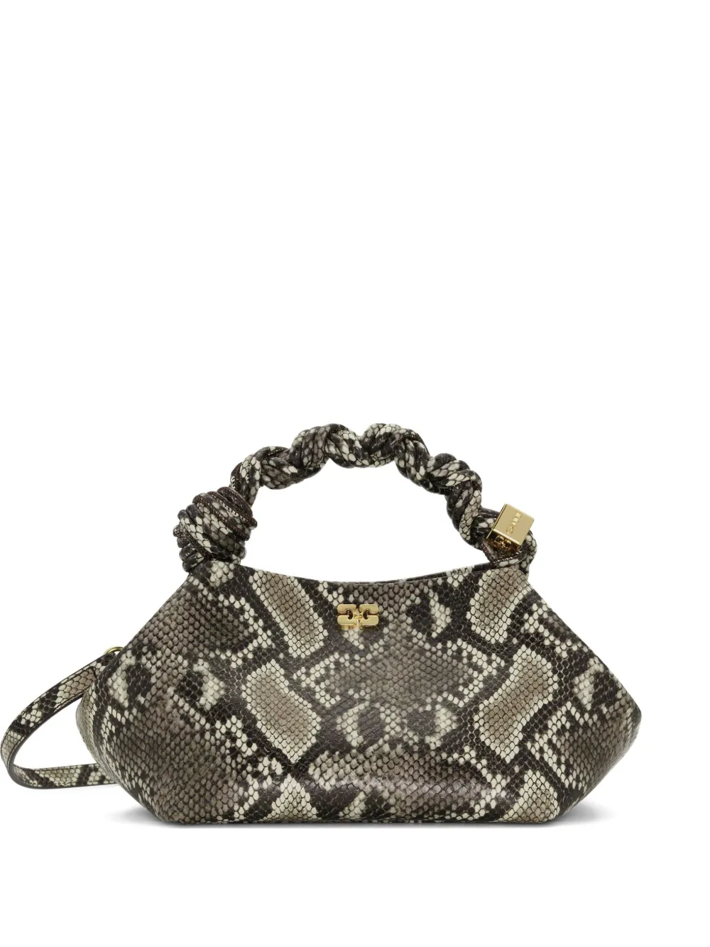 GANNI Bou leren shopper Beige