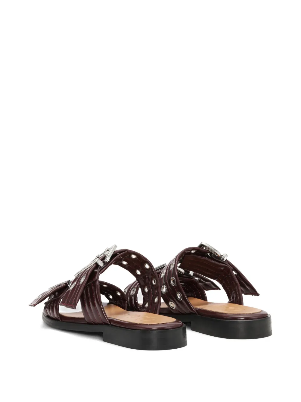 GANNI leather sandals Red