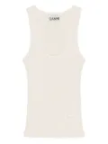 GANNI ribbed tank top - White