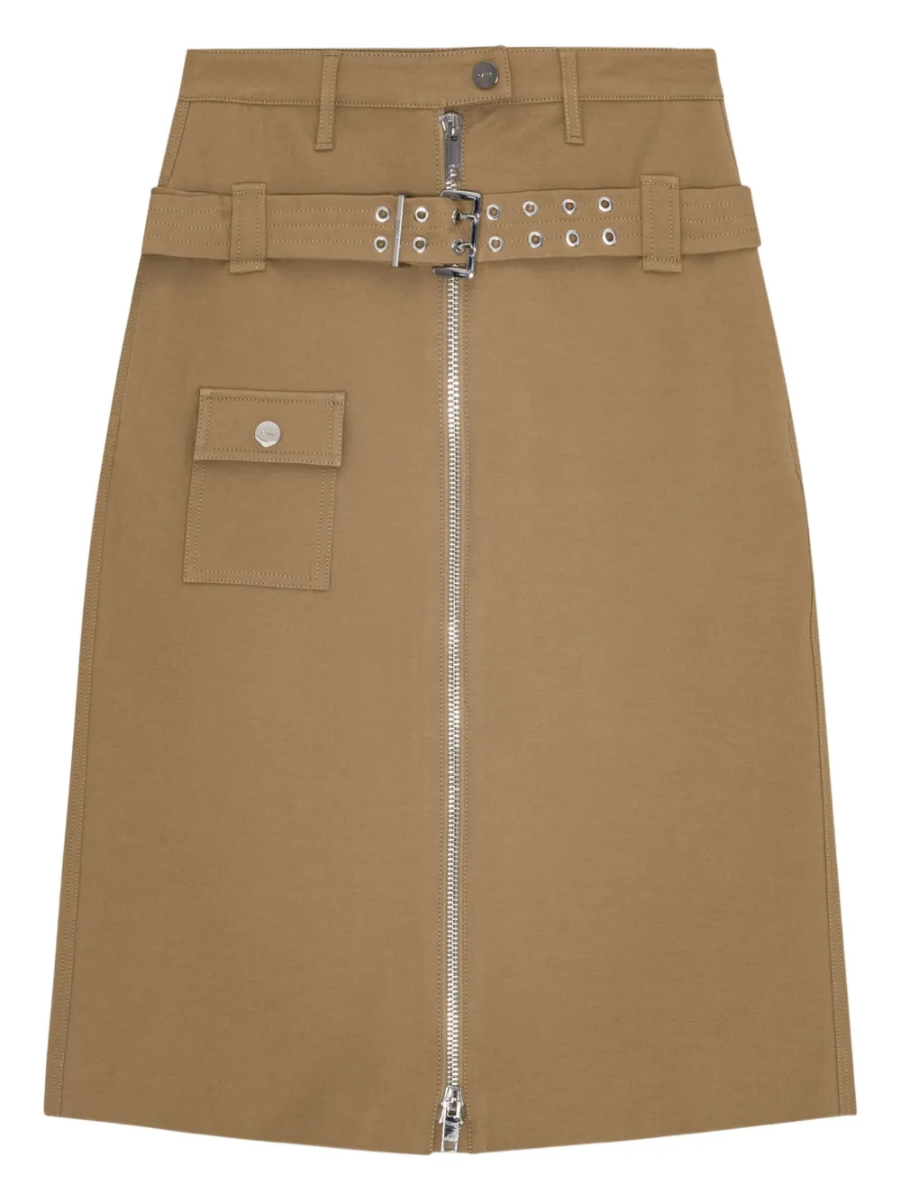 GANNI Rok met ceintuur Beige