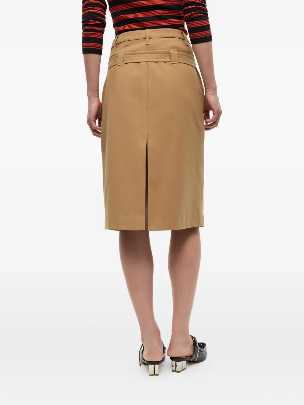 GANNI Rok met ceintuur Beige