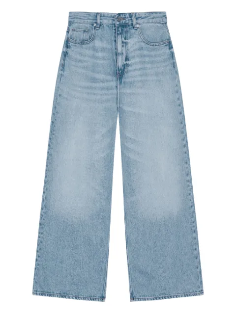 GANNI whiskering-effect jeans
