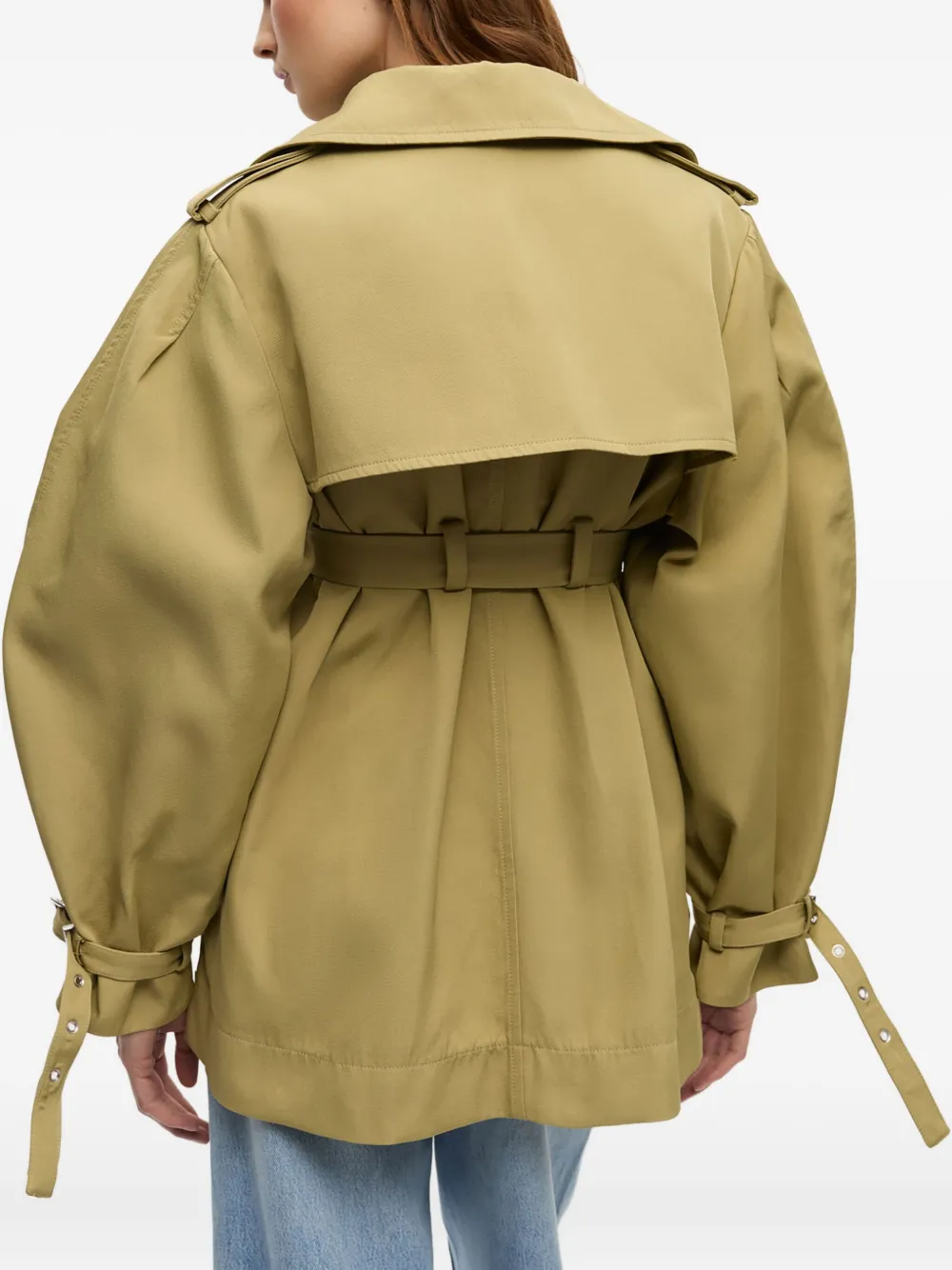 GANNI Trenchcoat met ballonmouwen Beige