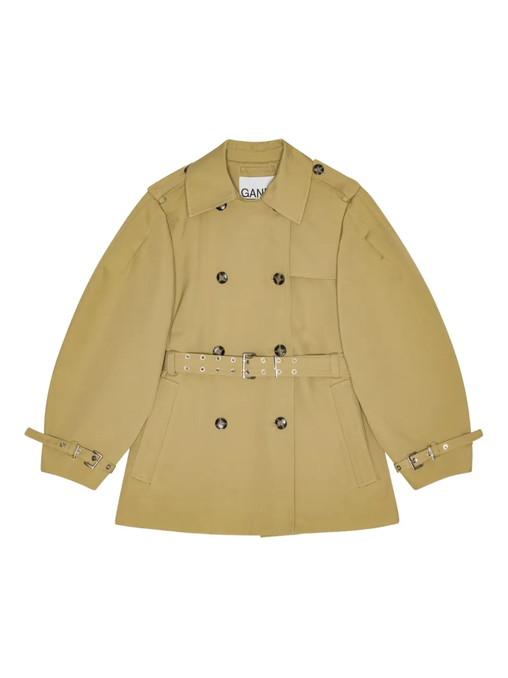 GANNI Trenchcoat met ballonmouwen Beige