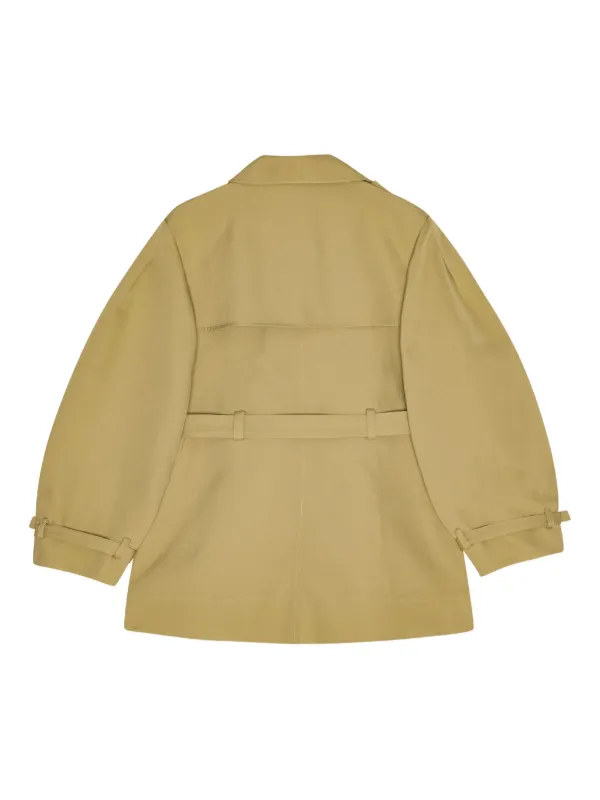 GANNI バルーンスリーブ トレンチコート | ニュートラル | FARFETCH JP