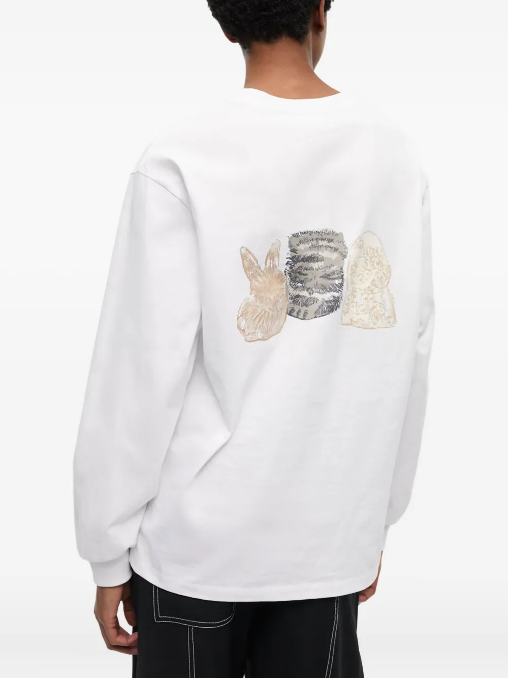 GANNI Sweater met logoprint Wit