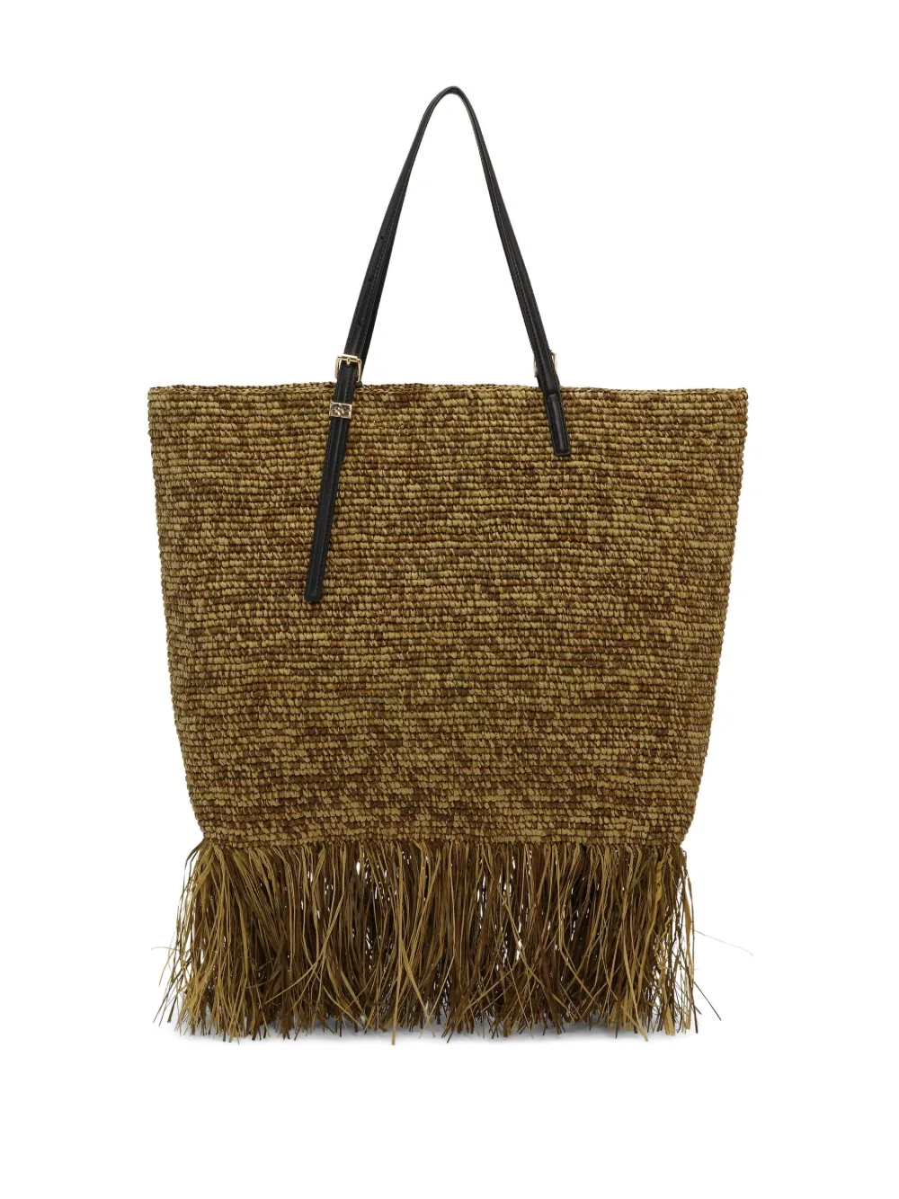 GANNI Raffia shopper Beige