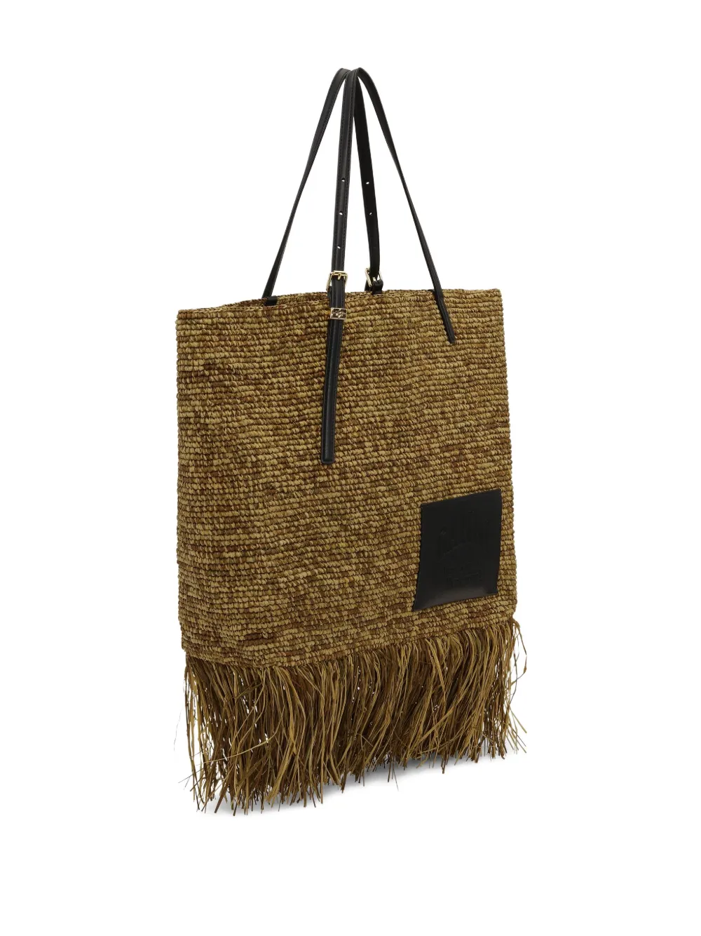 GANNI Raffia shopper Beige