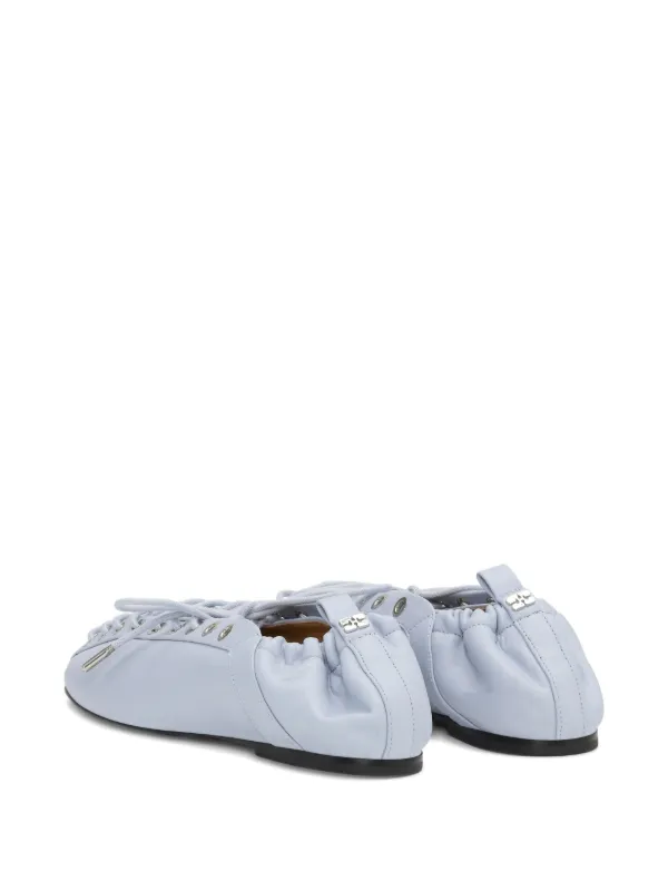 GANNI lace-up Ballet Flats | Blue | FARFETCH