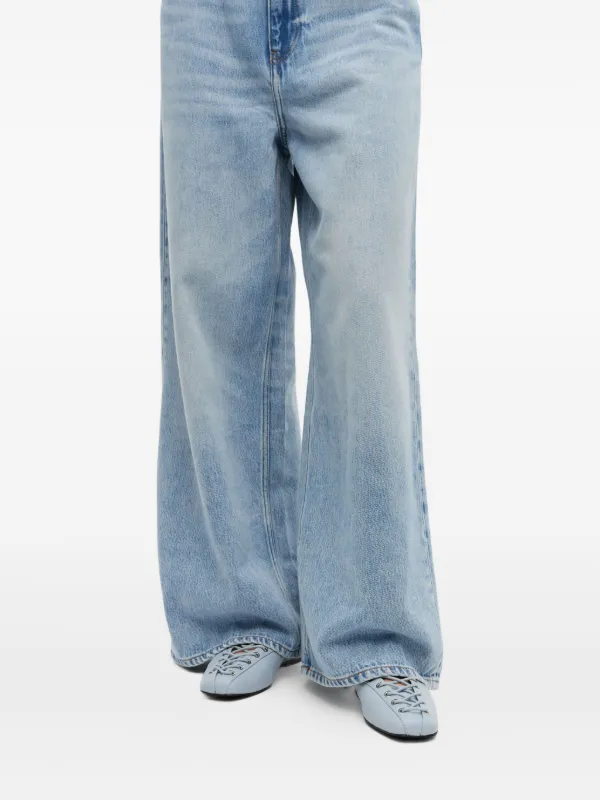 GANNI レースアップ フラットシューズ | ブルー | FARFETCH JP