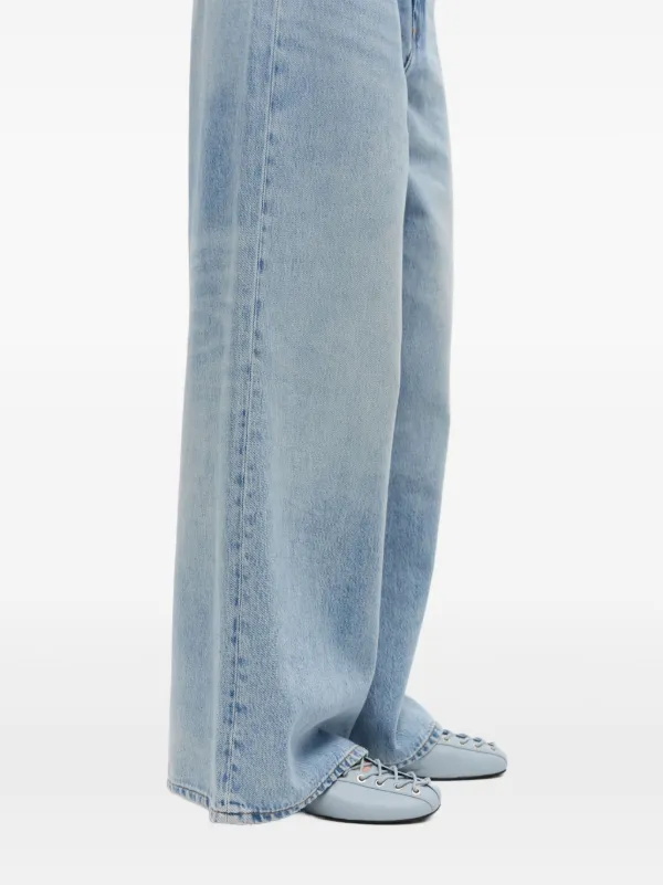 GANNI レースアップ フラットシューズ | ブルー | FARFETCH JP