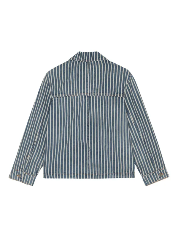 GANNI Striped Denim Jacket | Blue | FARFETCH