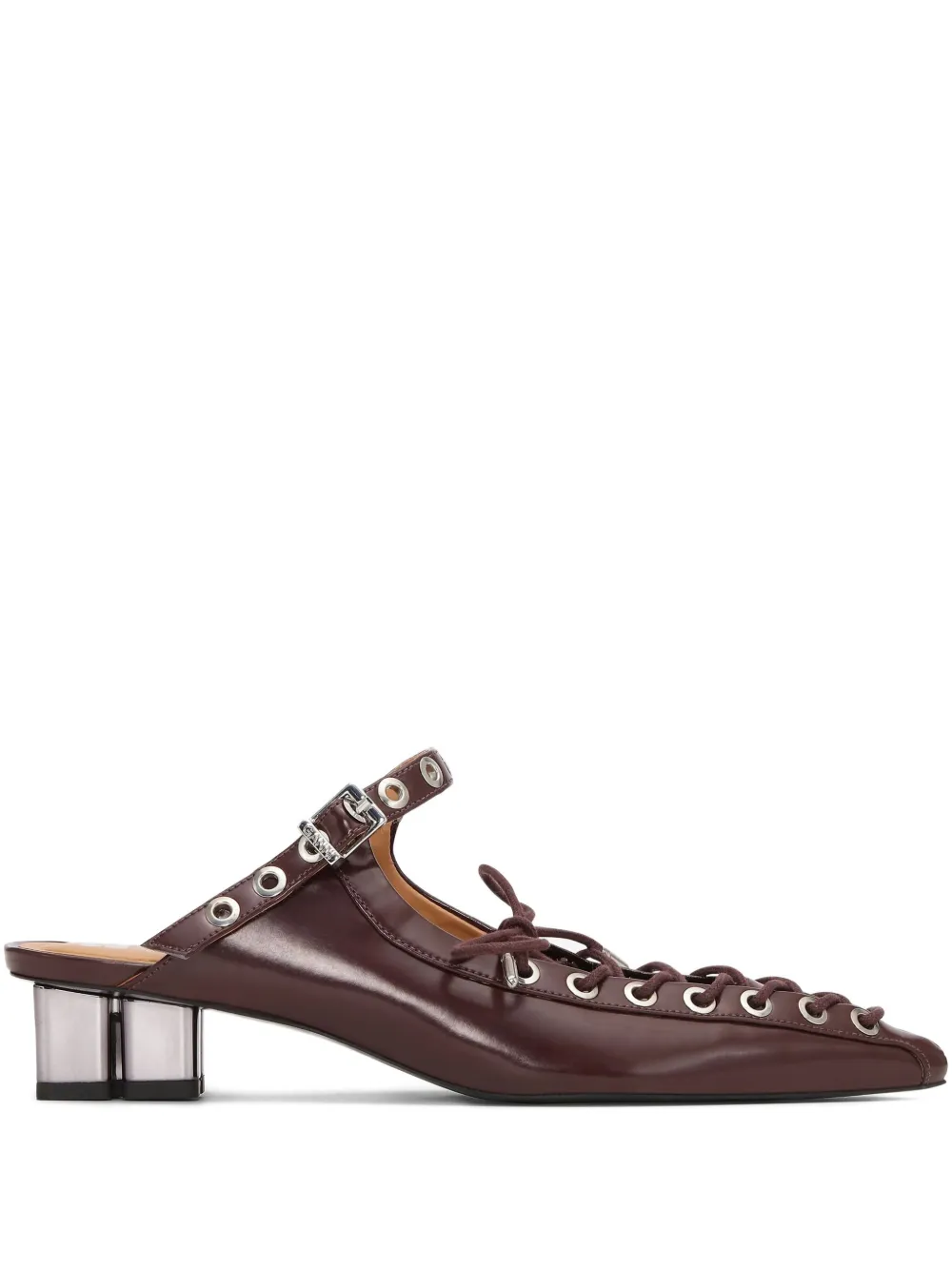 Ganni Eyelet-detail Mules