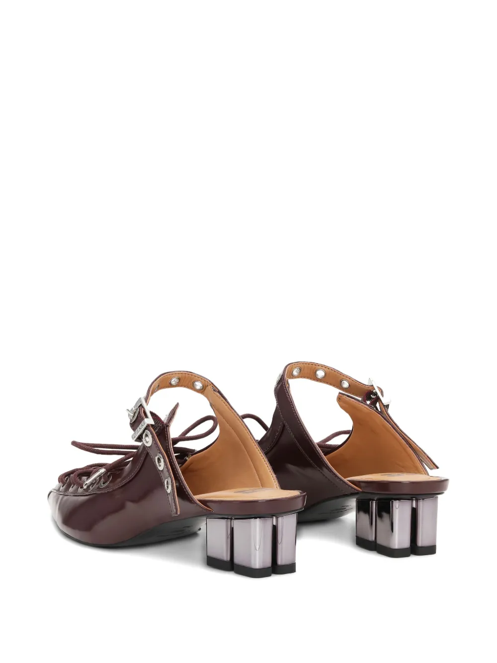 GANNI eyelet-detail mules Brown