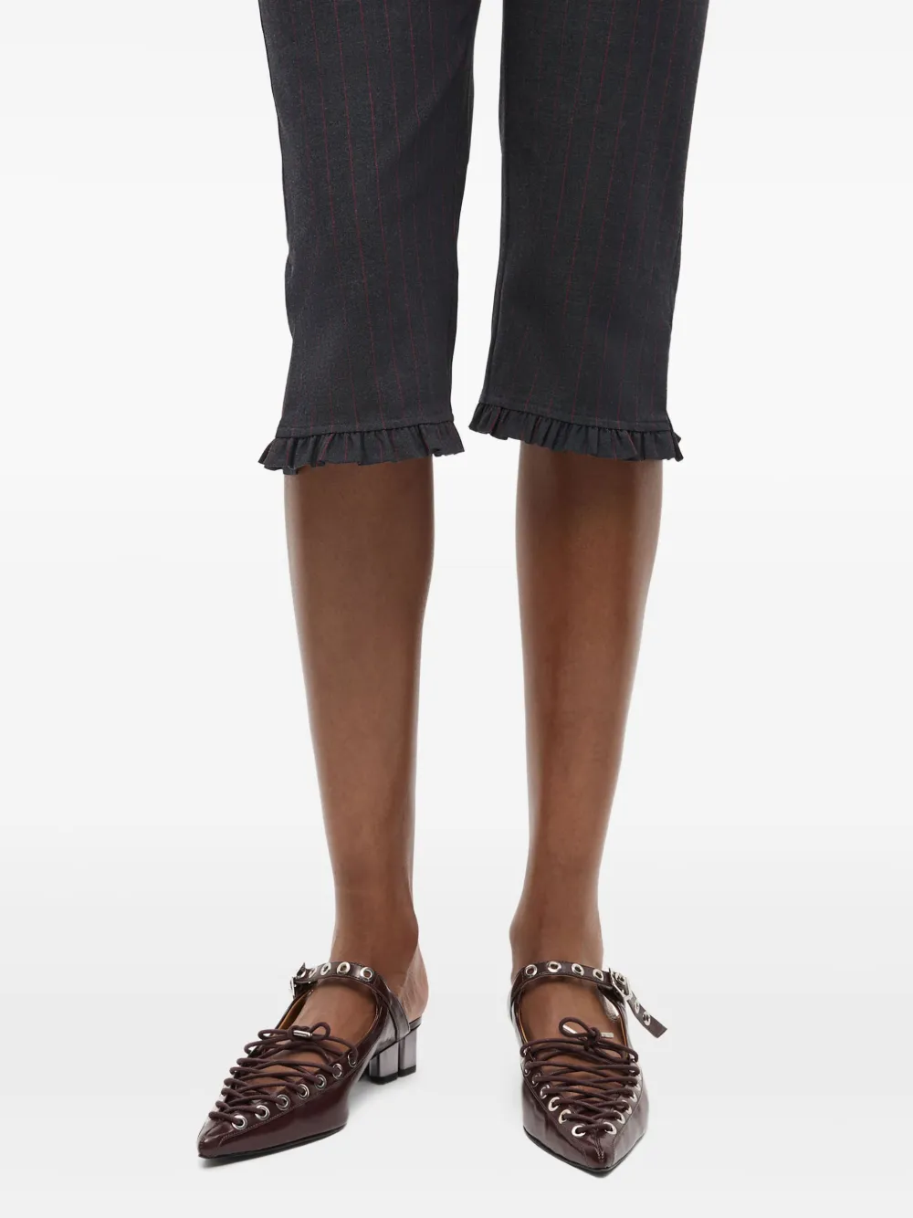 GANNI eyelet-detail mules Brown