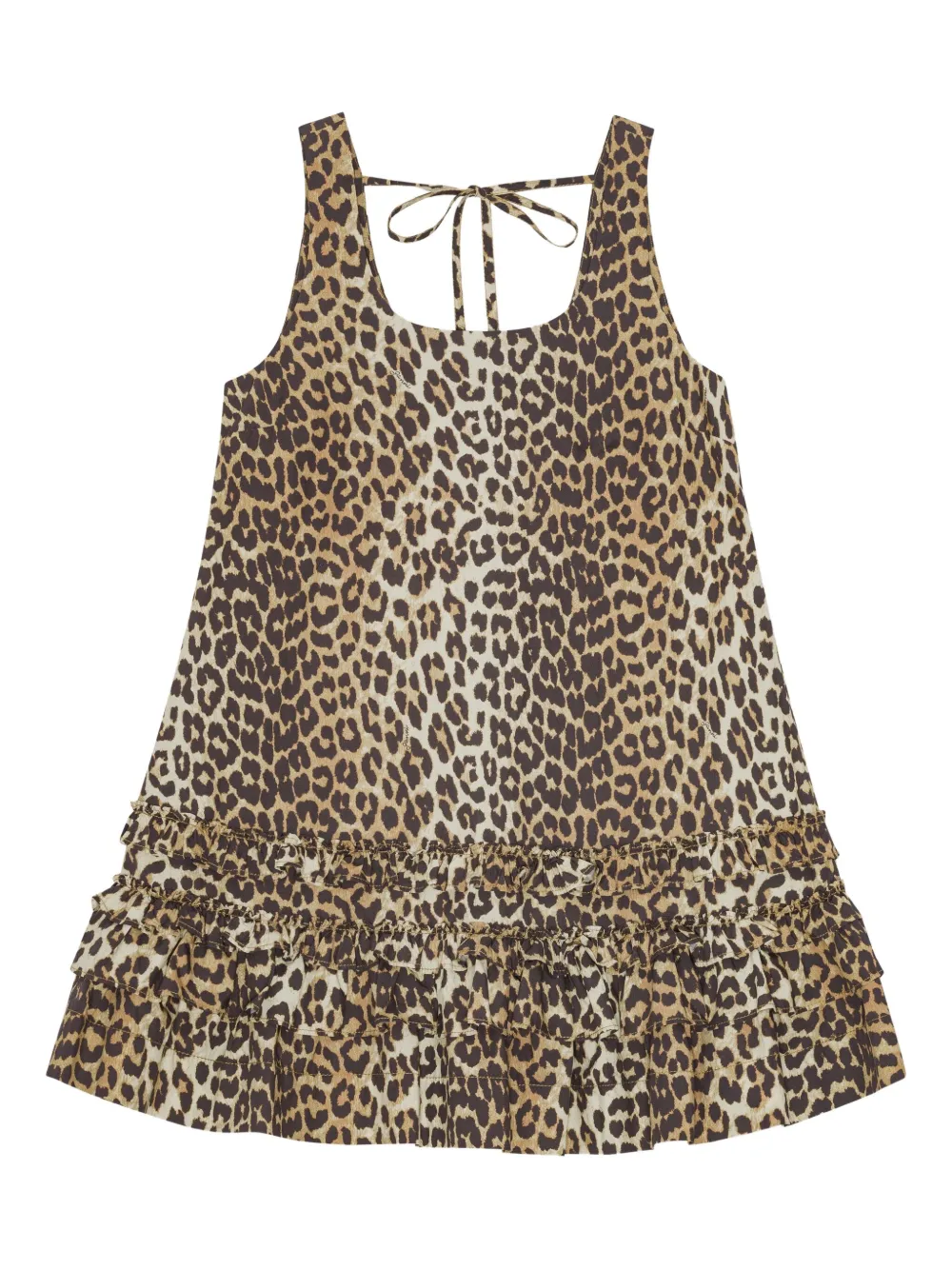 GANNI Jurk met luipaardprint Beige