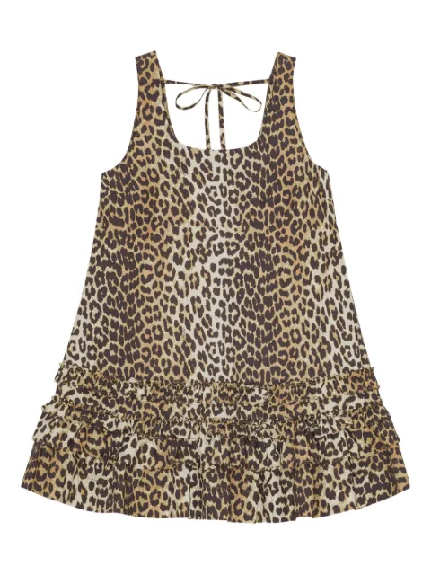 GANNI vestido con estampado de leopardo