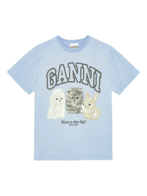 GANNI logo-print T-shirt