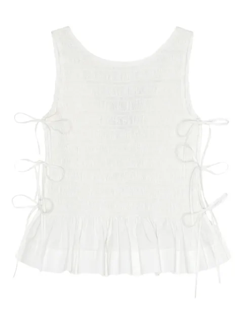 GANNI chambray seersucker top