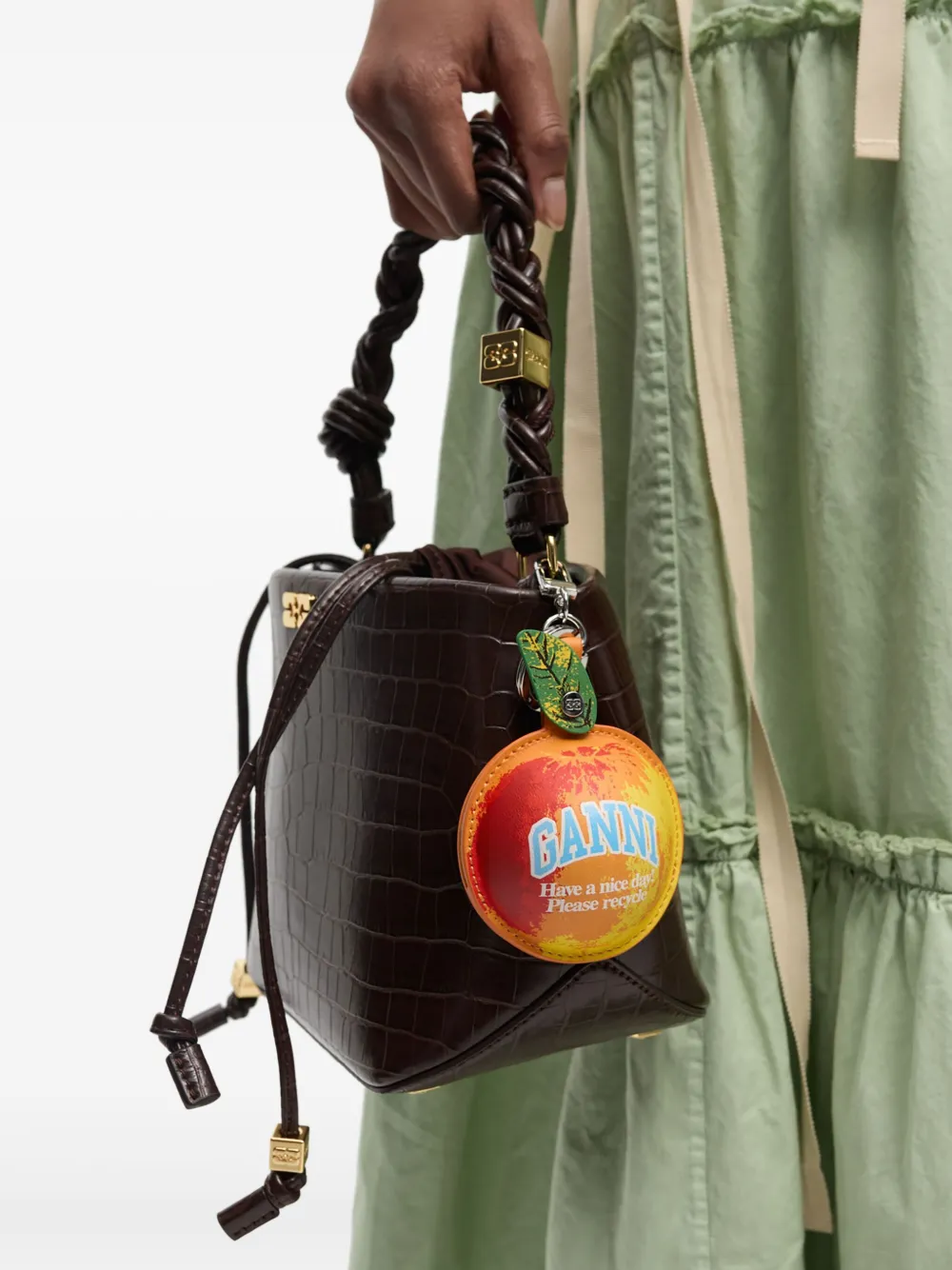 GANNI Sleutelhanger met logo Oranje
