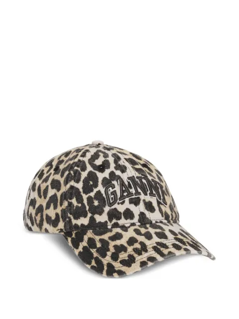 GANNI leopard-print cap