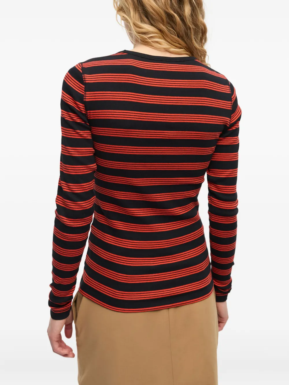 GANNI Gestreept T-shirt Oranje
