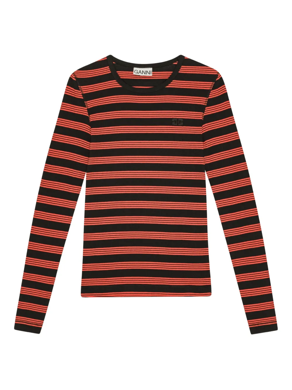 GANNI Gestreept T-shirt Oranje