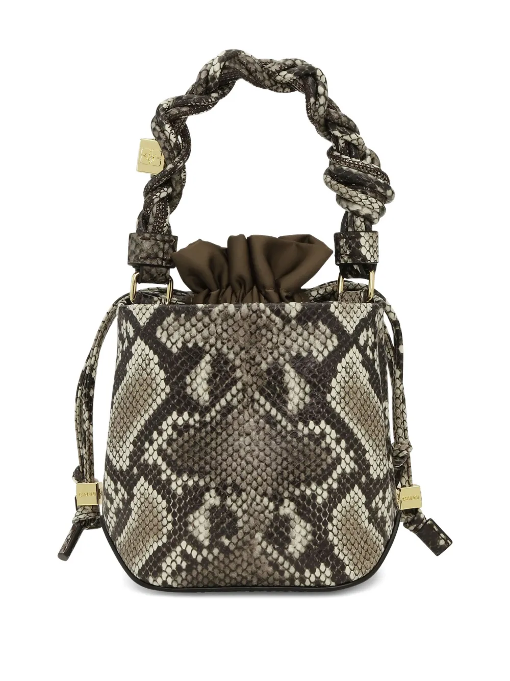 GANNI Bou mini bucket-tas Beige