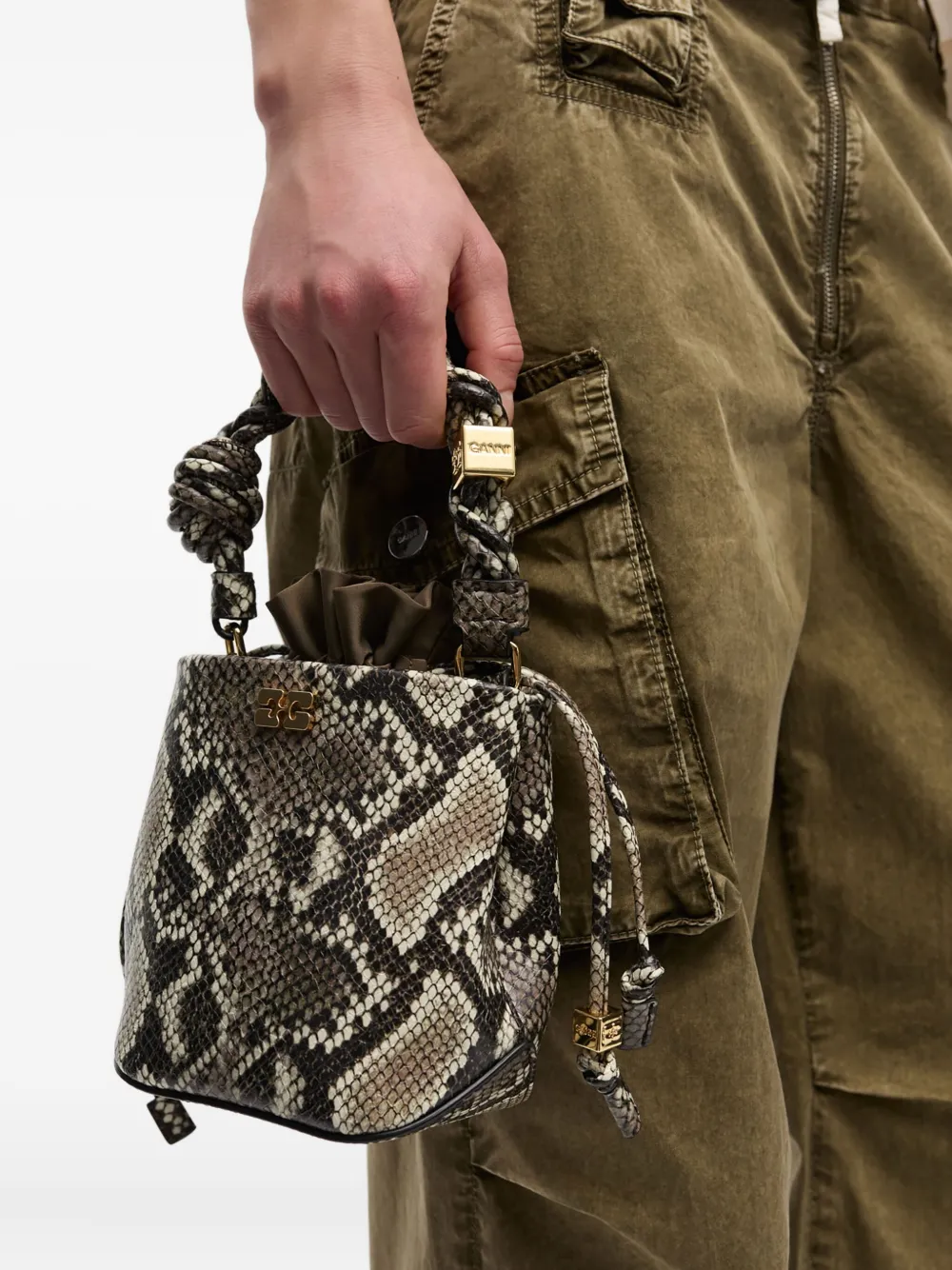 GANNI Bou mini bucket-tas Beige
