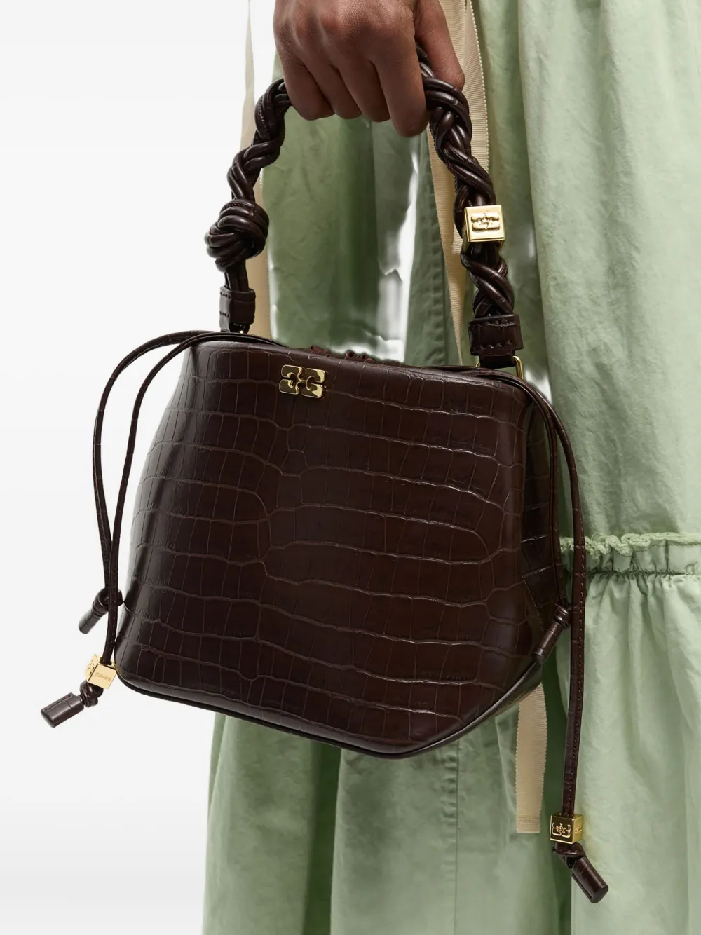GANNI Bou bucket-tas Bruin