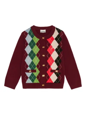 Ganni アーガイル柄 カーディガン GANNI ガニー カーディガン トップス ARGYLE KNIT CARDIGAN