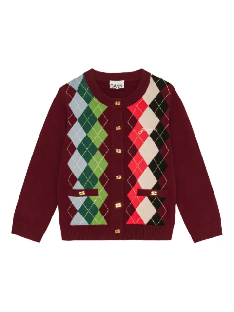 GANNI argyle-pattern cardigan 
