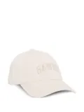 GANNI logo-embroidered cap - White