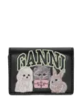 GANNI graphic-print wallet - Black